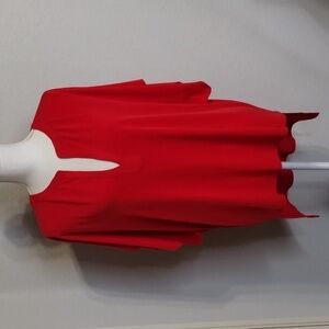 Chico's Red Oversized Size 1 Blouse (Medium 8) V-Neck